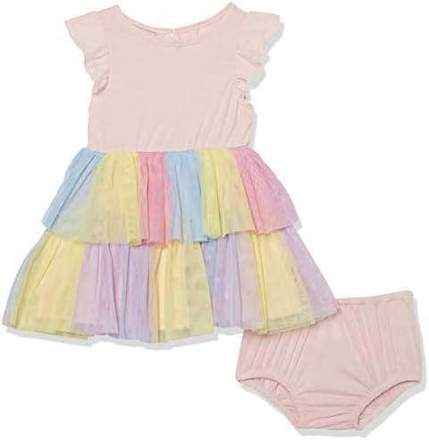 Pippa & Julie Baby Girls Sleeseless Festy Dress, Fit & Flare Silhouette, inclui calcinha coordenadora, conjunto de 2 peças