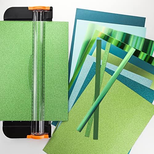 Green Glitter Cardstock Cutter Cutter, 72 folhas 24 cores, 92lb/250gsm A4 colorido cartolina, papel metálico de rock, papel holográfico