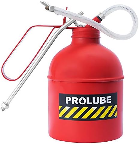Prolube 41435 Oil de aço PT Lata, 1000ml em vermelho, inclui 8 bicos rígidos e 9 flexíveis