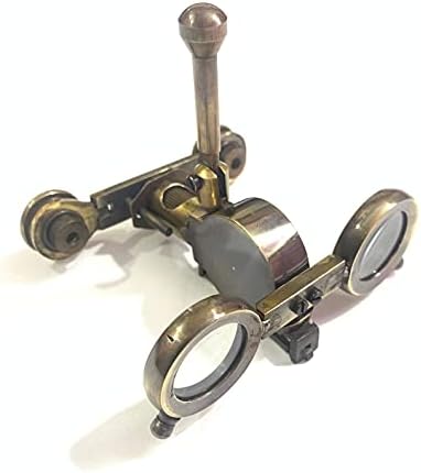 4 de bolso de bronze para trabalho binocular dobrável instrumento antigo com bússola binocular de óculos marinhos vintage do telescópio