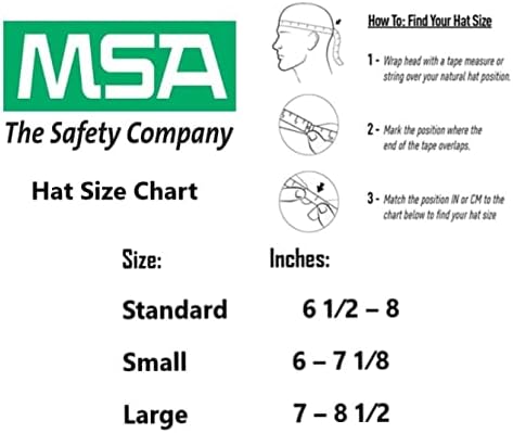 MSA 10144055 Topgard Safety Hard Hard com FAS-TRAC III Suspensão de catraca | Casca de policarbonato, para fins gerais e