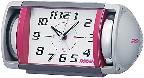 Relógio Seiko NR447P Clock, analógico, volume alto, som de sino, pixis, Raiden, prata metálica, algum metálico rosa, 3,7
