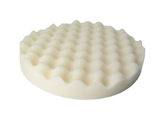 Padra de polimento de waffle de espuma branca - lados de um lado - cera polonesa final - gancho e loop - 8 ”polegadas