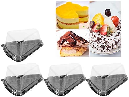 Caixa de embalagem de bolo Zerodis, 100pcs de bolo de plástico para embalagem de bolo triangular bolo de gordura
