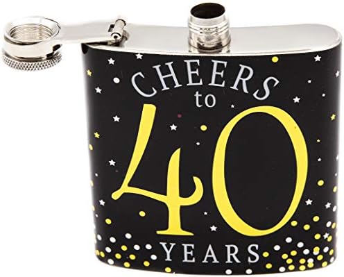 Felicidades a 40 anos - 6 oz de comemorações e ocasiões especiais de balão em aço inoxidável