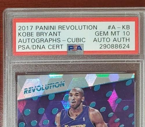 2017 Panini Revolution Kobe Bryant Lakers PSA 10 PSA/DNA Autograph Cubic Card - Basketball Slabbed Cartis autografados