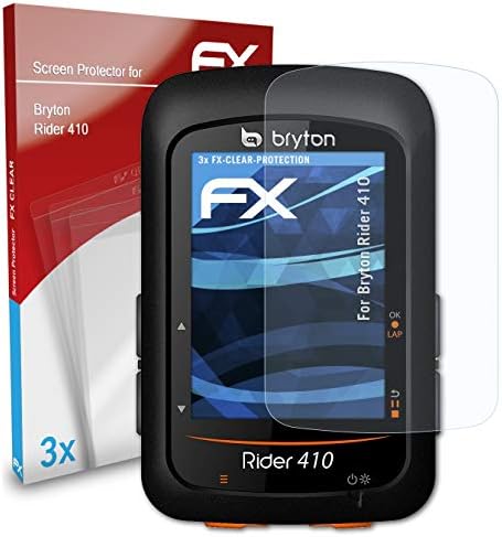 Atfolix Screen Protection Film Compatível com Bryton Rider 410 Protetor de tela, filme de proteção Ultra-Clear FX