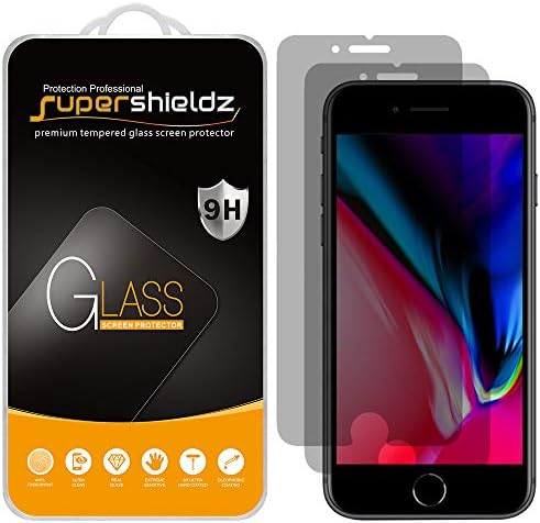 Supershieldz projetado para Apple iPhone 8 Plus e iPhone 7 Plus Anti -Spy Tempered Glass Screen Protector, Anti Scratch, Bolhas