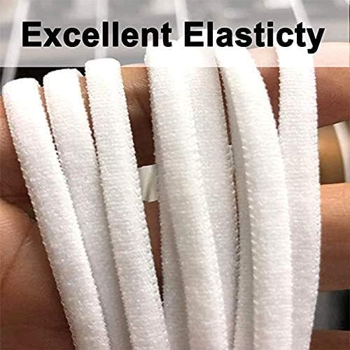 Loaiaesa elástica de 1/4 polegada de faixas elásticas para costurar cordão elástico branco 50 jardas