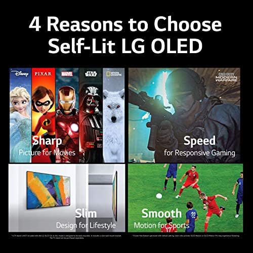 LG OLED A1 Série A1 55 ”ALEXA IMPRESSÃO ALEXA 4K SMART TV, 60Hz Taxa de atualização, 4K de IA, Dolby Vision QI e Dolby Atmos,