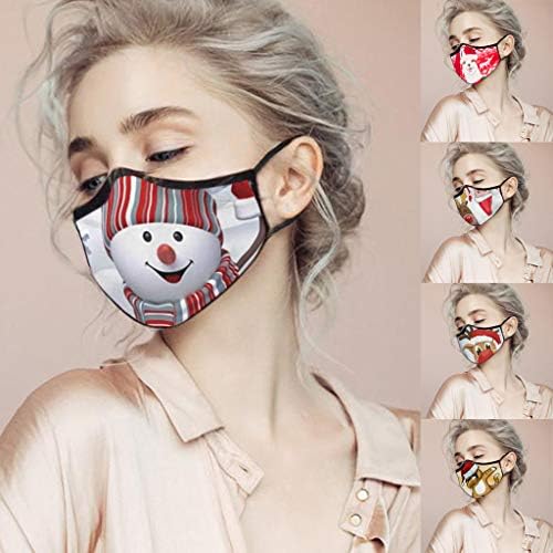 Zewuai nova estampa de natal fofa reune lavável respirável respirável face c-over reutils máscaras -ship de EUA