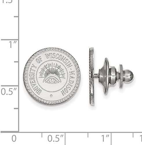 Sterling Silver Rh Pin de lapela da Crest Crest, Sterling Silver, prata esterlina