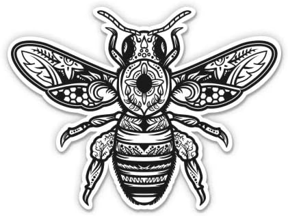 Bela abelha de mel ornamental - adesivo de vinil de 3 - para laptop para laptop water garrafa - decalque à prova d'água