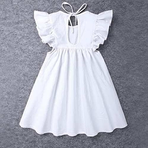Admirereme Toddler Baby Girl Cotton Limen Dress Ruffle Manus Halter Halter Kids Casual Dresses Casual Spring Summer Summer