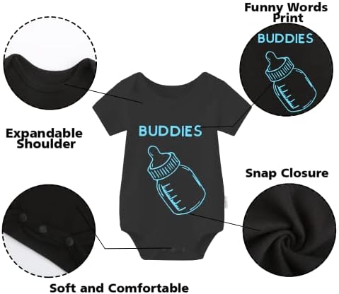 YsCulbutol Baby Twins Bodysuit Drinking Buddies Recém -nascidos Baby Romances gêmeos menino menina combinando roupas