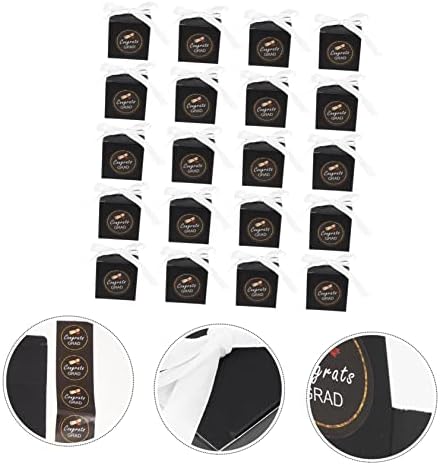 ABOOFAN Black Decor 200 PCs Titular Favores em forma de doutorado para recipientes favorece adesivos de chocolate Doctor