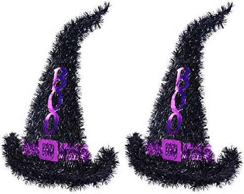 Sewacc Witch Hat Wall pendurado Ornamento 2pcs Halloween Witch Hat Hat Wall Decoration Party Supplies for Halloween Decor