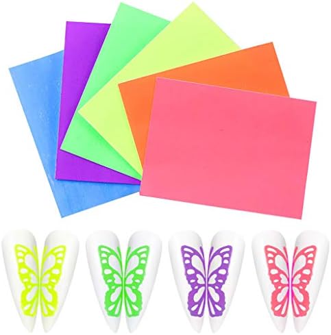 NPKGVia Fluorescente adesivo Diy Conjunto de adesivos Manicure Manicure Summer 6 Color Color Bust On