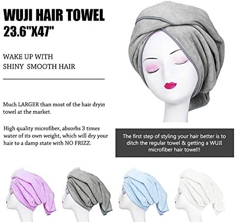 Toalha de microfibra de Tancano para cabelos encaracolados grande anti -frizz super absorvente toalha