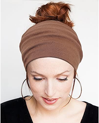 Bandas de cabeça para mulheres sem escorregamento faixas de cabeceira boho bandas de cabelo largas pano respirável