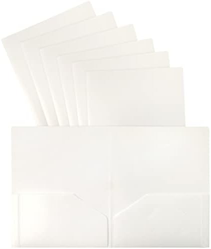 Pasta de portfólio de bolso de plástico branco 2 de plástico branco 2, 24 pacote, tamanho de letra Poltas poli por melhores produtos