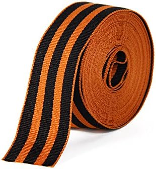 Acessórios David Listras pretas laranja fita de grosta 1 largura 5 jardas para medalha de fita DIY Prêmio de cabelo de