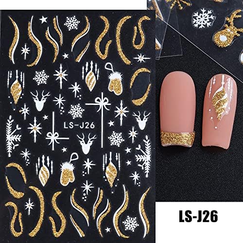 Adesivos de unhas de natal - 9 lençóis elks decalques de unhas decorações de feriado decorações de unhas diyflake