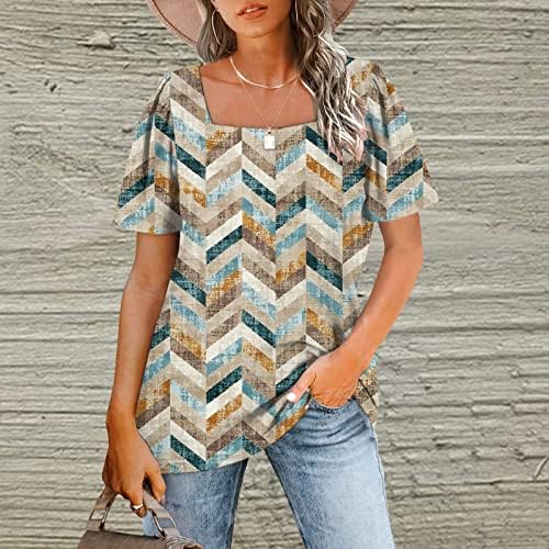 Mulheres Sexy Western Top Geometria Abstract Art Graphic Relaxed Fit Bloups