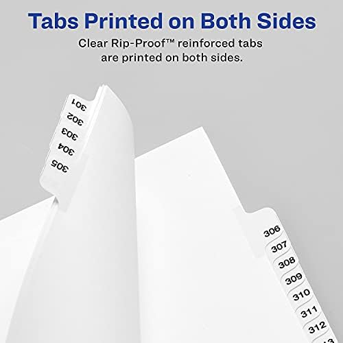 Avery 01333 Avery Legal Exhibe Side Divider, Título: 76-100, Carta, White