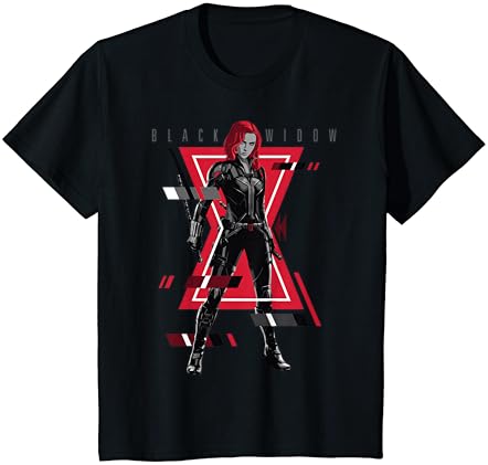 Marvel Black Widow Logo Flitch Retrato T-shirt