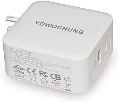 100W USB-C e USB-A CARRANGO DE PAREDE FASTER-Estação de Carregamento Rápido Yowochung Gan PD para MacBook Pro Air, iPhone 13/14 Pro,