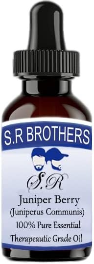 S.R Brothers Juniper Berry Pure e Natural Terapereautic Grade Essential Oil com conta -gotas 100ml