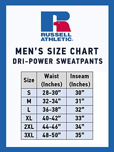 Russell Athletic Dri-Power Fleece Sweetpants & Joggers, Wicking de umidade, com ou sem bolsos, tamanhos S-4x