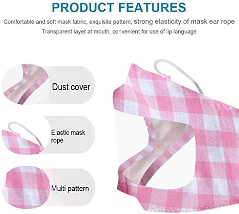 Atrise 1pc Prind Prind Print Clear Face Cover reutilizável, cobertura bucal, algodão com máscara de orifício Menmisex Men Women Poust