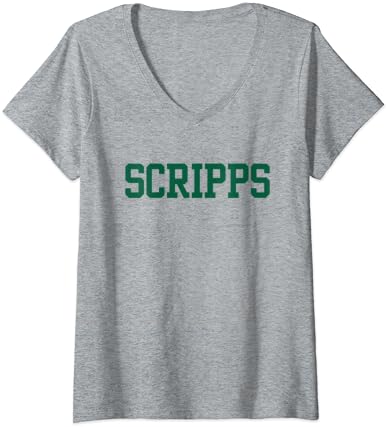 Camiseta de decote em V Womens Scripps College