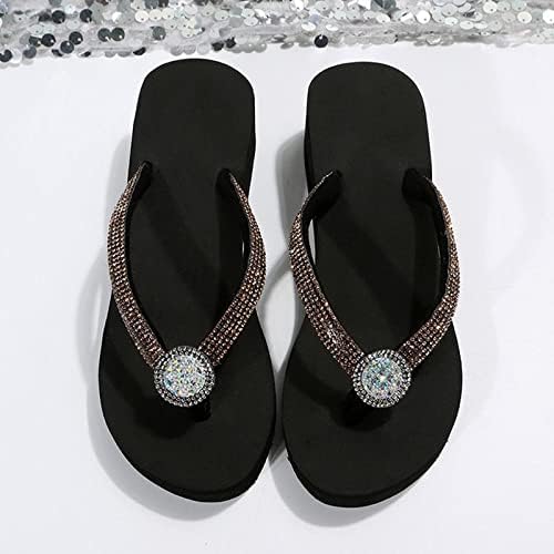 Flipers de dedo do pé de clipe para mulheres plataforma de strass pilotes 2023 verão moda moda slides sapatos para meninas
