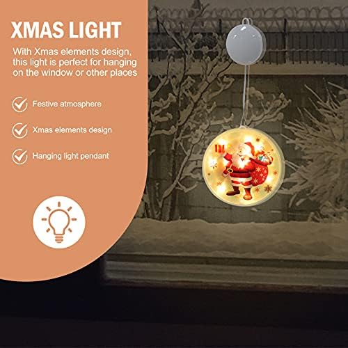 Decorações de Natal de Galpada 8 PCs LED de Natal pendurado Light Round Wanela de Natal pendurada LIGHT LIGH