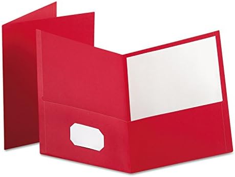 Oxford 57511 pastas de bolso duplo, sem prendedores, 11 polegadas x8-1/2 polegadas, 25/bx, vermelho