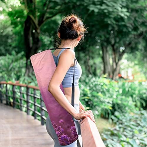 Portador de saco de tapete de ioga com alça de ombro ajustável, lavanda, 6,7x33.9in/17x86 cm de mato de yoga tapete