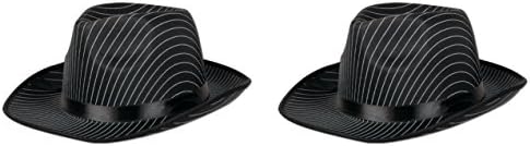 Beistle S60234AZ2 Chapéus de gângster 2 peças, tamanho, preto/branco