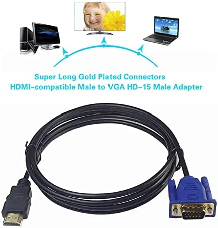 Profectlen 3 metros Super Long Gold Plated Connectores HDMI Compatível Male a VGA HD-15 Adaptador macho cabo cabo para DVD HDTV