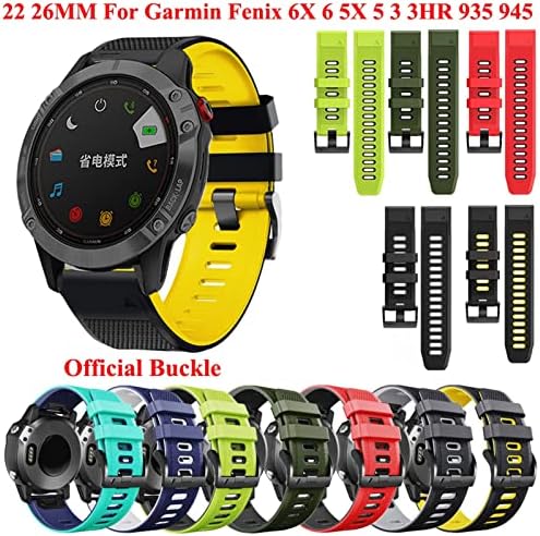 Dfamin 22 26mm Rickfit Watch Strap for Garmin Fenix ​​7 7x 6 6x Pro 5x 5 mais 3 3HR Forerunner 935 945 Redução rápida Silicone Watch