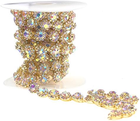 Homeford Aurora borealis abror de jóias de cristal de cristal, ouro iridescente, 3/8 de polegada e 1 jardas