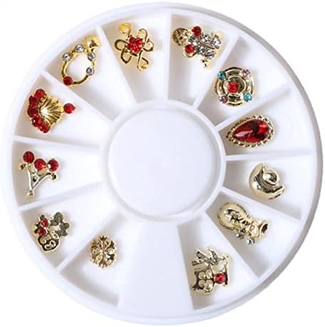 1 caixa de joias de unhas de unhas eleglish mix estilo unhas de jóias de jóias de manicures projeta lindamente os estilos múltiplos
