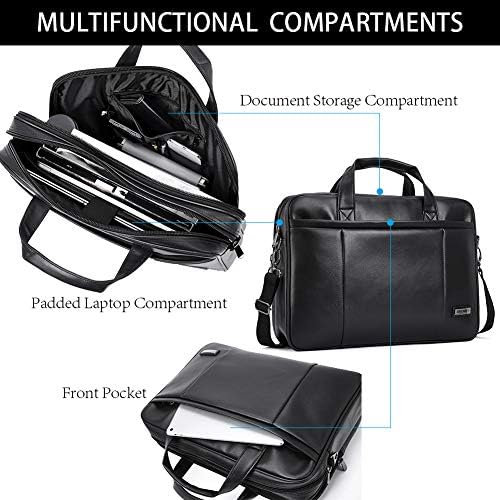 Borda de couro Bromen para homens 15,6 polegadas Laptop Messenger Bag Expandível de grande capacidade Bolsa de viagem Duffle