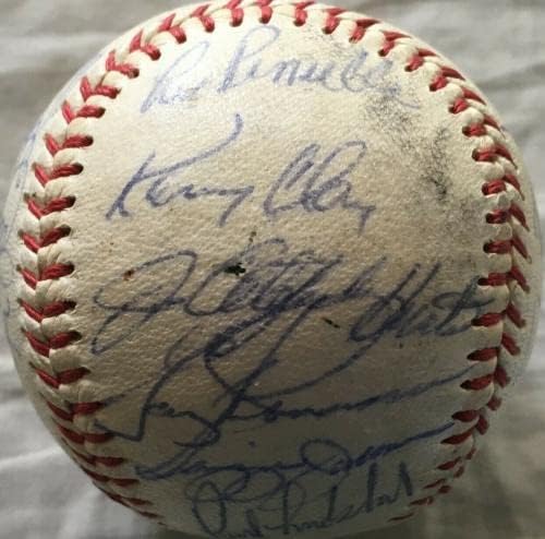 1978 Equipe Yankees WS assinou o beisebol Yogi Berra Goose Gossage Catfish Hunter JSA - Bolalls autografados