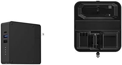 MOPHIE POWERSTATION HUB - Hub de bateria portátil com pontas de potência CA dobráveis ​​- Black & Travel Kit - Portátil, carregamento