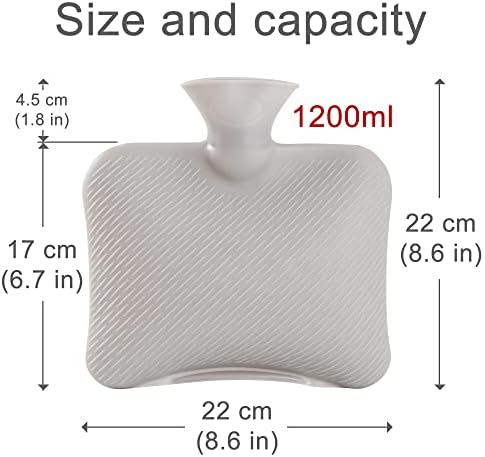 Garrafa de água quente com bolso mais quente de mão de mão 1.2l Pés de PVC para cólicas alívio da dor Sacos de água quente