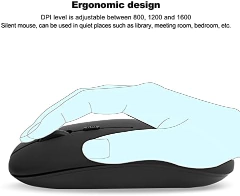 Mouse sem fio, mouse silencioso silencioso Bluetooth preto Bluetooth 5.0 mouse de escritório óptico móvel portátil silencioso