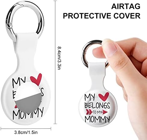 I Love Mom Heart Cover Caso Protetor Compatível para Airtag Anti-Perd Locator Solter para carteira de colarinho de gato cães